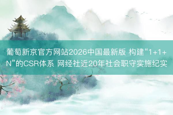 葡萄新京官方网站2026中国最新版 构建“1+1+N”的CSR体系 网经社近20年社会职守实施纪实
