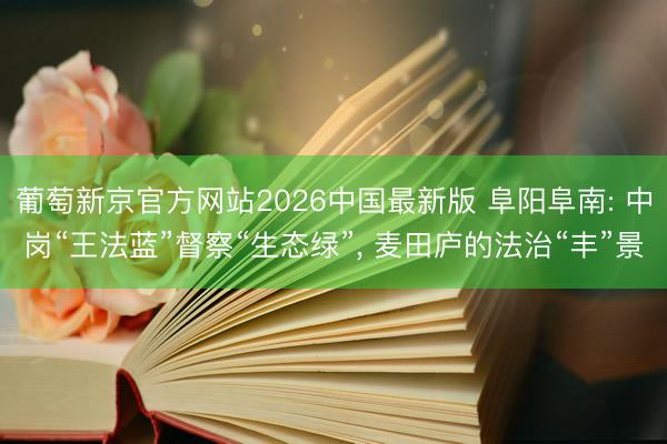 葡萄新京官方网站2026中国最新版 阜阳阜南: 中岗“王法蓝”督察“生态绿”， 麦田庐的法治“丰”景