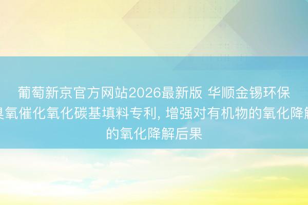 葡萄新京官方网站2026最新版 华顺金锡环保得回臭氧催化氧化碳基填料专利, 增强对有机物的氧化降解后果