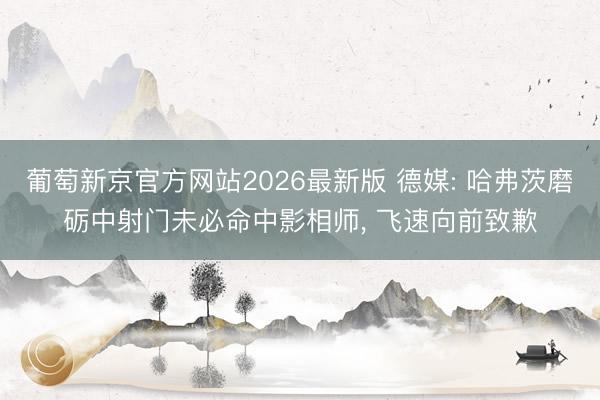 葡萄新京官方网站2026最新版 德媒: 哈弗茨磨砺中射门未必命中影相师， 飞速向前致歉