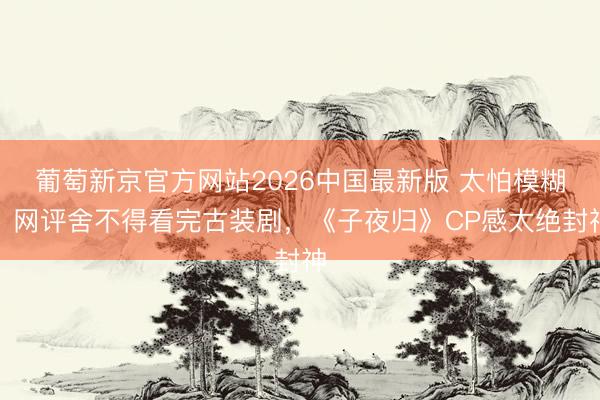葡萄新京官方网站2026中国最新版 太怕模糊！网评舍不得看完古装剧，《子夜归》CP感太绝封神