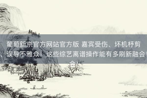 葡萄新京官方网站官方版 嘉宾受伤、坏机杼剪、误导不雅众！这些综艺离谱操作能有多刷新融会！