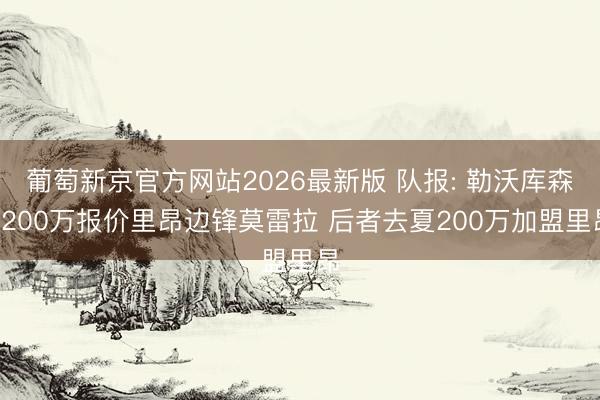 葡萄新京官方网站2026最新版 队报: 勒沃库森3200万报价里昂边锋莫雷拉 后者去夏200万加盟里昂