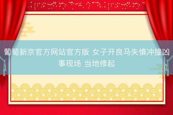 葡萄新京官方网站官方版 女子开良马失慎冲撞凶事现场 当地修起