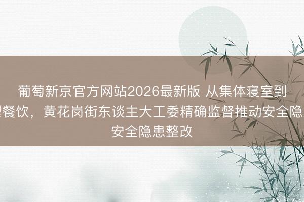 葡萄新京官方网站2026最新版 从集体寝室到大中型餐饮，黄花岗街东谈主大工委精确监督推动安全隐患整改